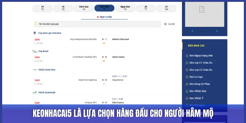 livescore tại KEONHACAI5.channel