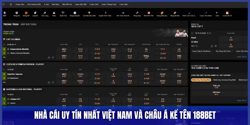NHÀ CÁI UY TÍN NHẤT VIỆT NAM VÀ CHÂU Á KỂ TÊN 188BET